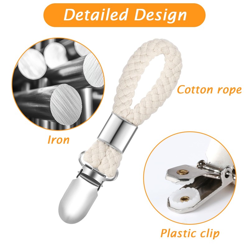 6-Pack Hanging Towel Cinch Clip, Metal Clamping Towel Clips, Bath