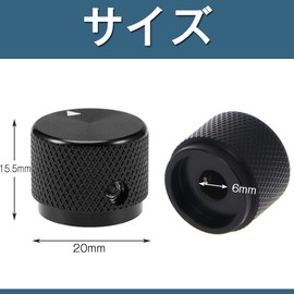4pcs Knob Cap (20mm x 15.5mm) Control Potentiometer Knob Rotary Electronic Potentiometer Knob Aluminum Alloy Axle Hole Diameter 6mm Volume Control Knob Switch Knob Guitar Knob Handle Black