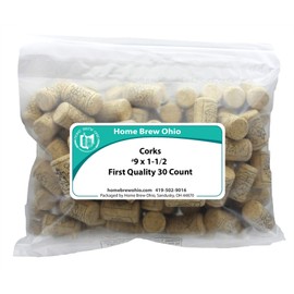 Home Brew Ohio 9 X 1 1/2 First Quality Wine Corks 30 count