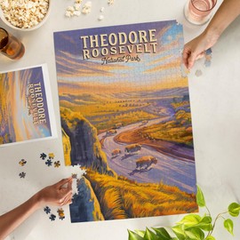 Lantern Press 1000 Piece Jigsaw Puzzle, Theodore Roosevelt National Park, North Dakota, Oil Painting