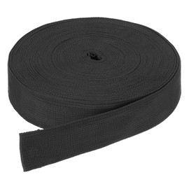 DMiotech 25 Yard x 3/4 inch Width Nylon Webbing Strap Poly Flat Webbing Strapping for DIY Craft Backpack Strapping, Sewing, Outdoor Gear Repair, Black