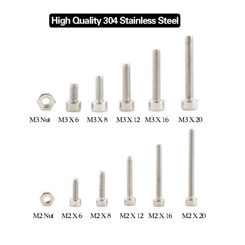 Hilitchi 420pcs M2 M3 Stainless Steel Hex Socket Head Cap