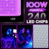 100W Luces Negras UV LED Reflector con 59in ON/OFF Enchufe(2PCS)