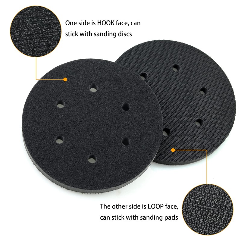 6 Inch 6 Hole Interface Pad Hook and Loop Soft