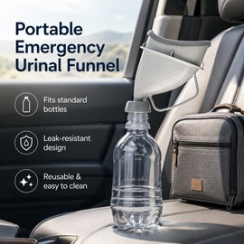 Portable Urinal Funnel for Travel & Outdoor Use – Reusable PP/TPR Emergency Pee Adapter for Camping & Car Trips