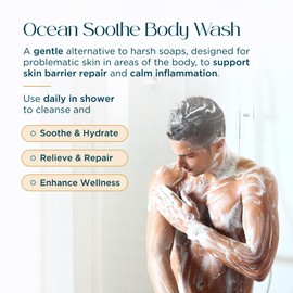 Abundant Natural Health Ocean Soothe Inverse Relief Body Wash with Highly Concentrated Pure Magnesium Salts to Cleanse and Hydrate Dry, Flaky Skin, Moisturizing, Fragrance-Free, 240mL