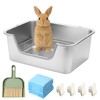 Sorstrem Stainless Steel Sifting Litter Box for Rabbit (L)