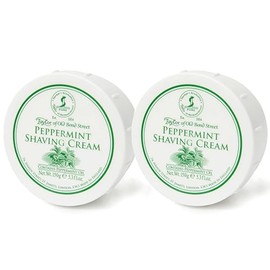 Taylor of Old Bond Street Peppermint Fragrance Shaving Cream Bowl 150g (2-Pack) – Rich Lather for Traditional Shaving