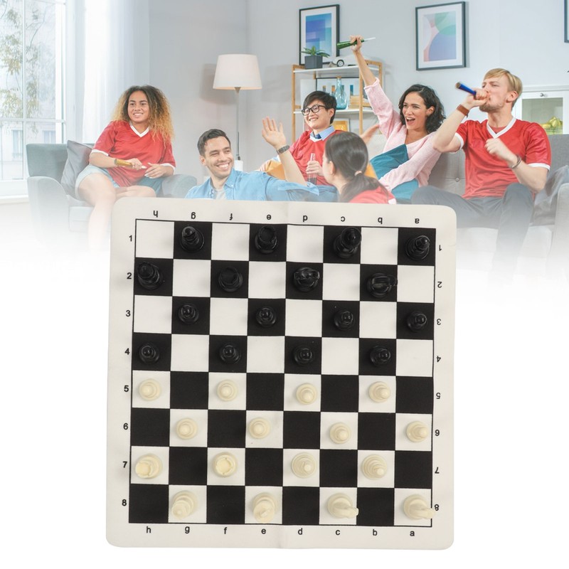 Chess Checkers Set 13.8in Board 2 in 1 Anti Slip
