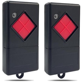 Garage Door Handheld Transmitter 40.685 MHz, Pack of 2 Replacement Remote Control Compatible with Dicket MAHS40, MAHS40-01, MAHS40-04 40 MHz Remote Control 1 Channel, Red Button