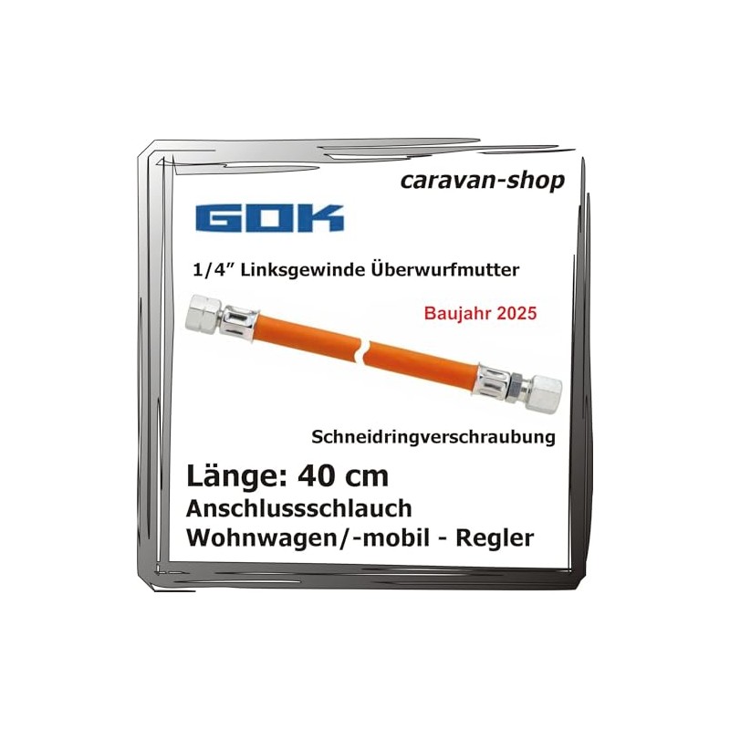 Pressure Regulator 50 mbar, 1.5 kg/h for Caravan/Motorhome + Hose
