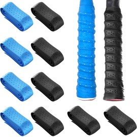 JIAQCN 10 Piezas Grip Raqueta Tenis, Grip Padel, Overgrip Tenis, Adecuado para Todo Tipo De Raquetas, Excelente Transpirabilidad para Mantener Las Manos Secas(4 Azules y 6 Negras)