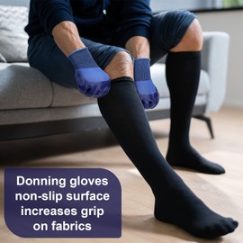 Janmercy 4 Pairs Donning Gloves for Compression Stockings Sock Aid Gripping Gloves for Compression Wear Stockings