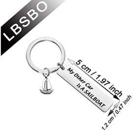 Sailor Gift Sailing Keychain Nautical Keychain My Other Car Is a Sailboat Keychain (Car Is a Sailboat -K CA)