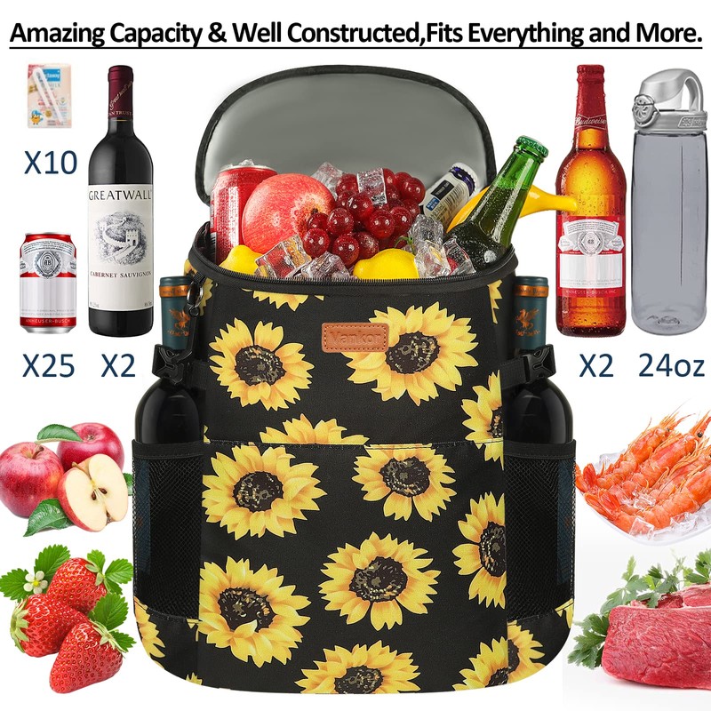 Vankor 30L Sunflower Floral Insulated Cooler Backpack