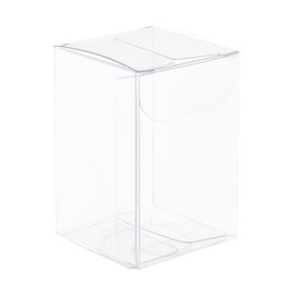 Benecreat 40 Pieces PVC Transparent Plastic Case, Gift Box, Rectangle, 1.6 x 1.6 x 2.4 inches (4 x 4 x 6 cm), Folding Box, Presents, Small Items, Packaging Materials, Anniversaries, Weddings, Parties,