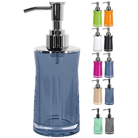 Spirella Sydney Soap Dispenser with Stainless Steel Pump Liquid Soap Dispenser Acrylic 200 ml Long Lasting and Robust Blue Transparent