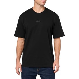 BOSS Tonal Center Logo Cotton T-Shirt,Black Currant,S