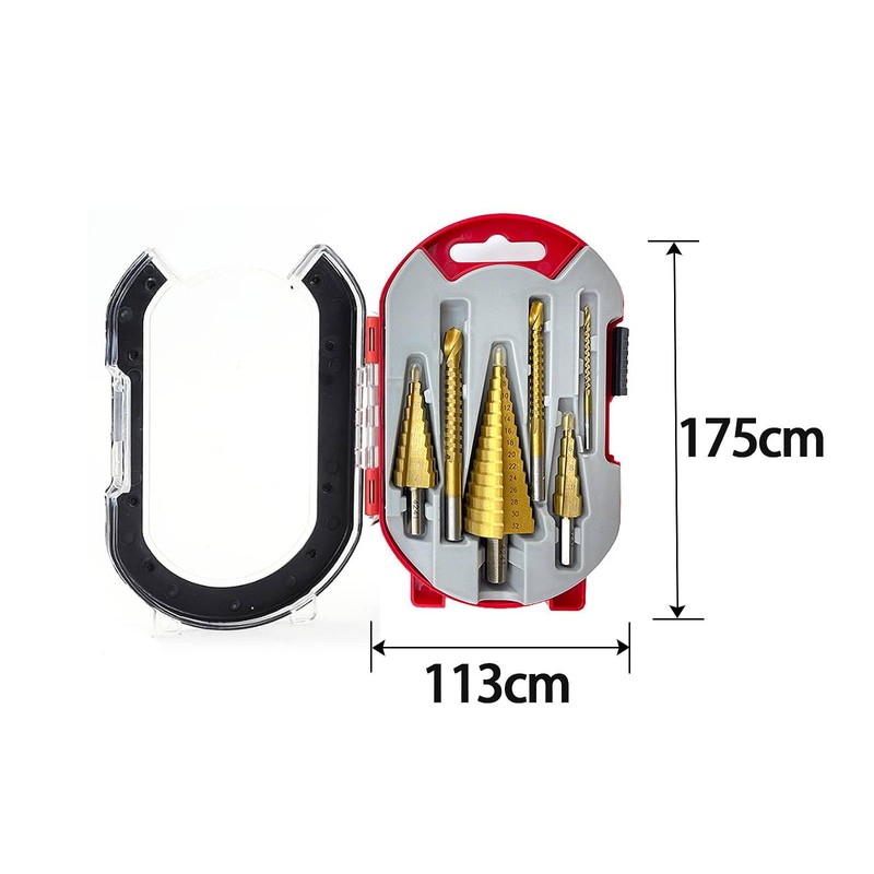 6Pcs HSS Titanium Coated Drill Bit Set with Case, 3