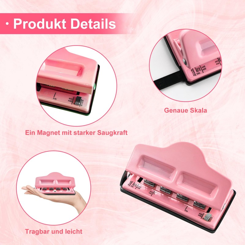 Mushroom Hole Punch, Adjustable 4 Hole Punch, Planner Hole Punch