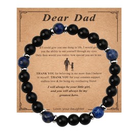 Dad Christmas Gifts from Daughter Father Bracelets for Men Thank You Dad Wedding Gift from Bride Father Appreciation Gifts for Daddy Beaded Bracelet Dad Birthday Keepsake Dad Retirement Gift for Papa