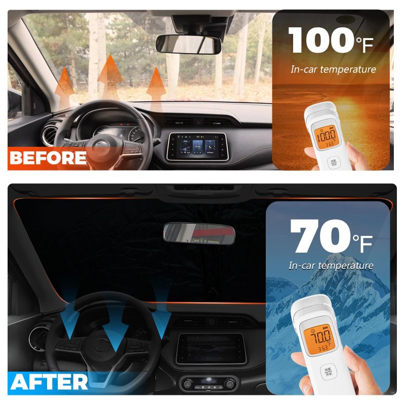 JJMY For Nissan Kicks 2018-2025 Front Windshield Sun Shade UV