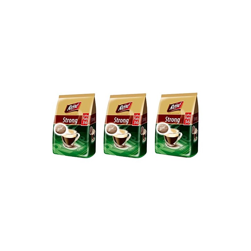 Cafe Rene Creme Dark Roast Strong Coffee Pads for Senseo