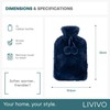 LIVIVO 2L Hot Water Bottle with Insulating Cover Featuring Decorative