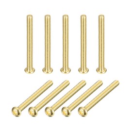 sourcing map Brass Machine Screws, M3x30mm Phillips Pan Head Fastener Bolts for Furniture, Office Equipment, Electronics 12Pcs