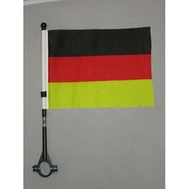 Germany BIKE Flag 5'' x 8'' - German BICYCLE Flag 21 x 14 cm - Black plastic stick and base - AZ FLAG