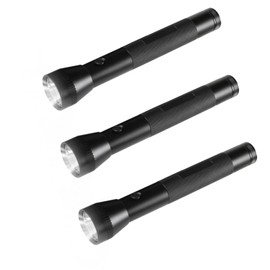 Hilngav Heavy Duty 3-Cell D Battery LED Big Flashlights, Single Mode, Aluminum Alloy Torch, Rugged Metal Flashlight for Outdoor Adventures and Emergency Power Outages (3 Pack)