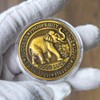 Good Luck Coin with Four Leaf Clover & Elephant Design