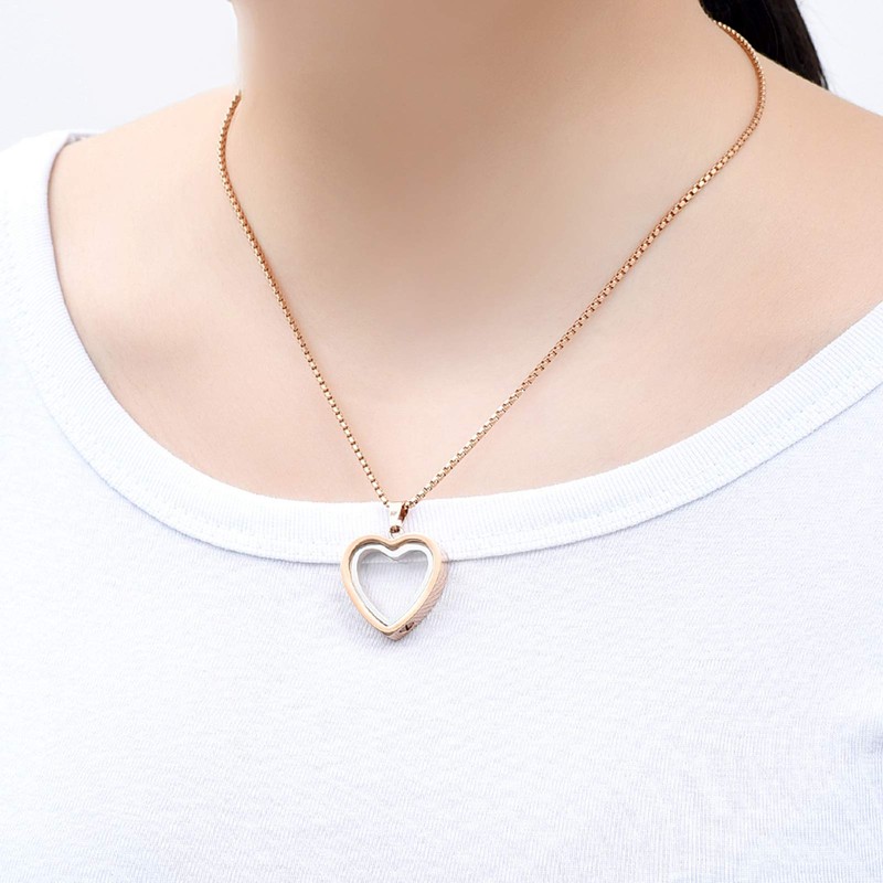Glass Cremation Jewelry Necklace for Ashes Heart Memorial Lockets for