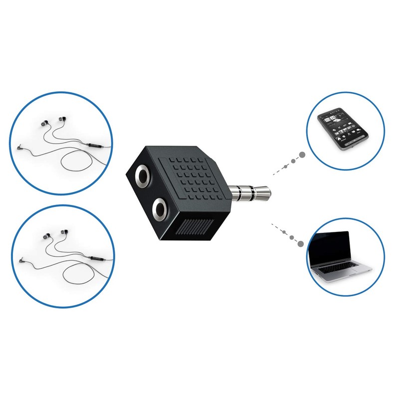 deleyCON 2 pieces 3.5 mm jack stereo audio adapter distributor,