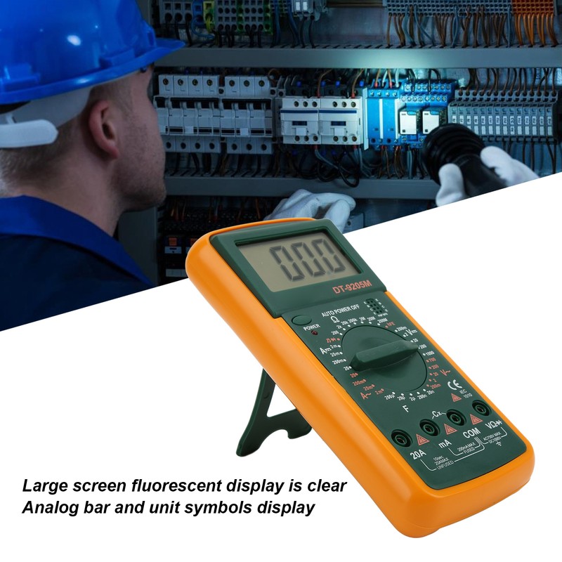 DT‑9205M LCD Large Screen Digital Multimeter Handheld Voltmeter Ohmmeter Ammeter