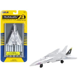 DCD Grumman F-14 Tomcat Fighter Aircraft Silver Metallic United States Navy VF-84 Jolly Rogers Diecast Runway Section Casting