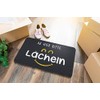 Tassenbrennerei Door Mat Inside with Saying "Ab Hier Bitte lächeln