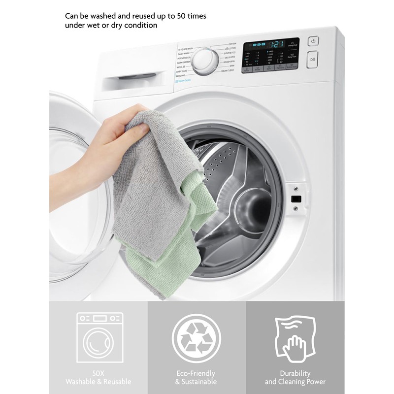 Fantasticlean Microfiber Cleaning Cloth Roll -75 Pack, Tear Away Microfiber