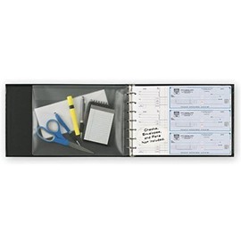 EGP 3 On a Page Checks 7 Ring Binder with Vinyl Pouch, Color Choice, Size: 14 7/8 x 10 Closed and 29 1/2 x 10 When Open