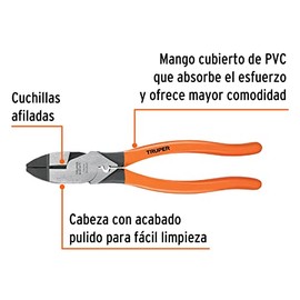 Truper Expert T210-9X Pinza para electricista 9 con ponchador de terminales                                                                           