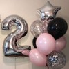 TRIXES 5 Silver Star Balloons, 18'' Metallic, Birthday Celebration Table