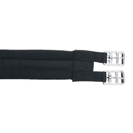 Kerbl Saddle Girth, Padded, Roller Buckles, Cotton Strap, Black, 100-140 cm