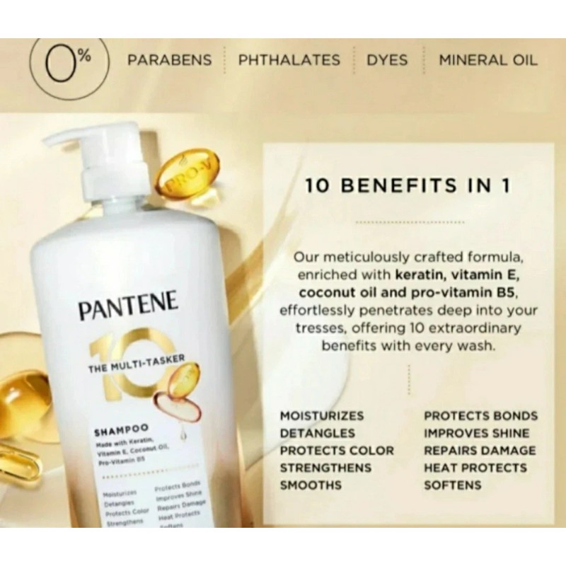 Pantene The Multi-Tasker 10 SHAMPOO & CONDITIONER, 38.2 fl oz