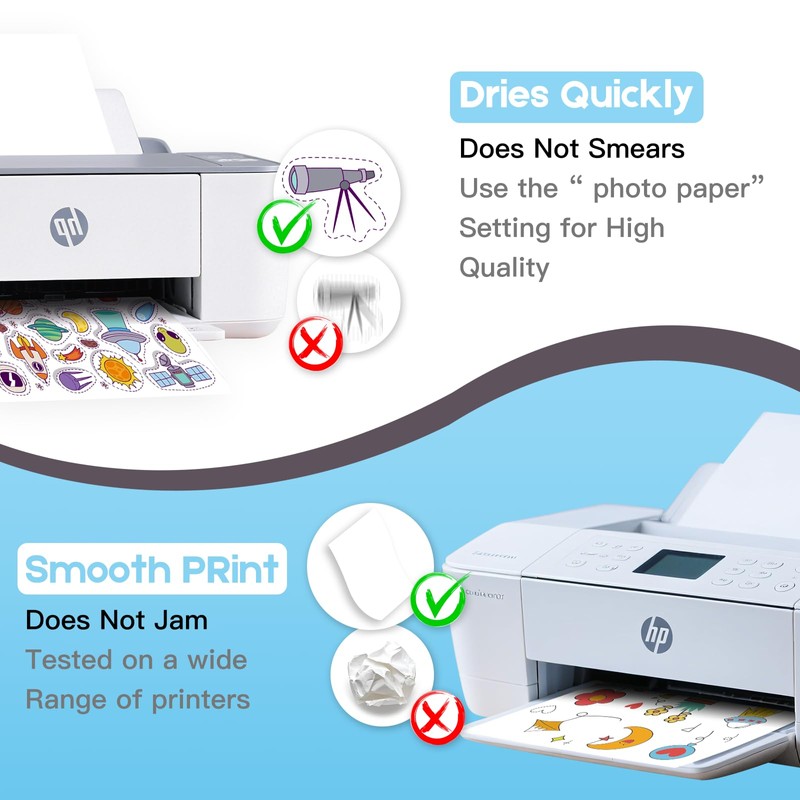 High Quality Printable Clear Vinyl Sticker Paper for Inkjet Printers