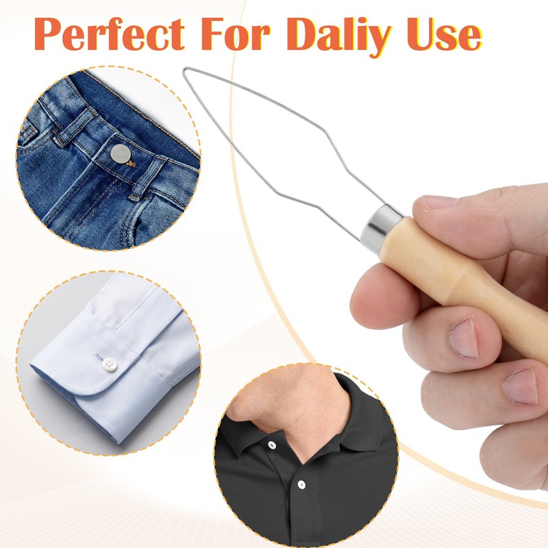 STSTR Easy Button Hook, Steel Button Helper Tool for Elderly,