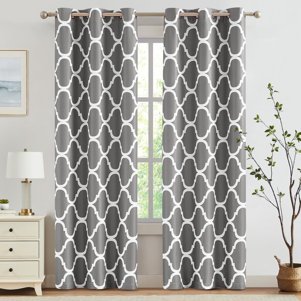Melodieux Moroccan Fashion Thermal Insulated Room Darkening Blackout Grommet Curtains