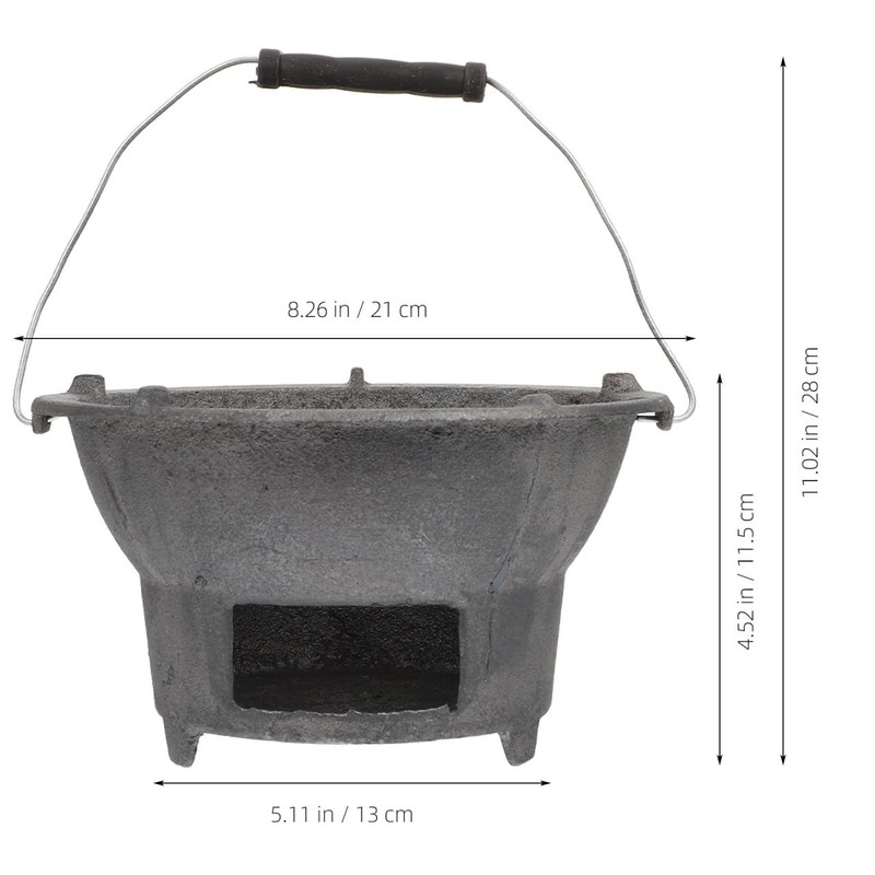 DOITOOL Cast Iron Charcoal Hibachi Grill, Portable Picnic Charcoal Stove
