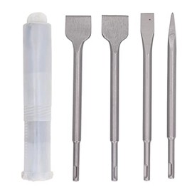 Tyenaza Kit de Cincel SDS Plus, Cinceles de Acero de Aleación de 4 Piezas, Cincel de Punta, Cincel Plano, Cincel Plano Ancho, Herramienta Eléctrico para Concreto, Mampostería y Martillos de Impacto