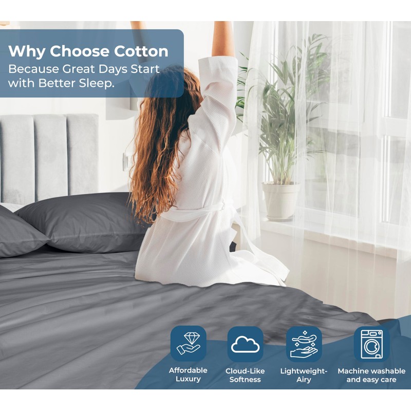 Royale Linens - Sábanas planas 100 % algodón, sábanas superiores