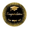 Black and Gold Congratulations Grad Round Backdrop Cover Class of